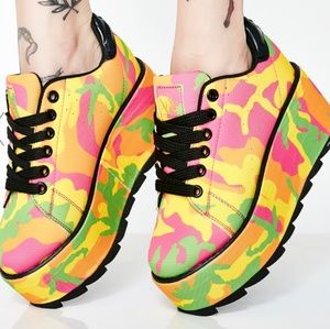 YRU Lala Neon Camo Sneakers